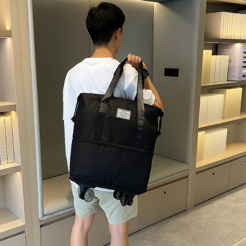 Geantă de Călătorie Extensibilă și Pliabilă cu Roți 360°