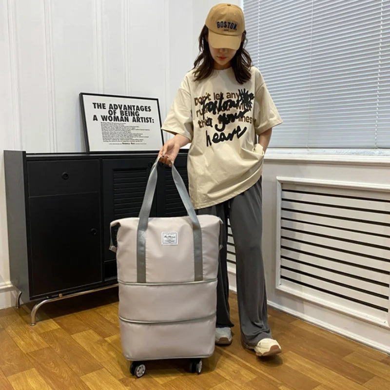 Geantă de Călătorie Extensibilă și Pliabilă cu Roți 360°