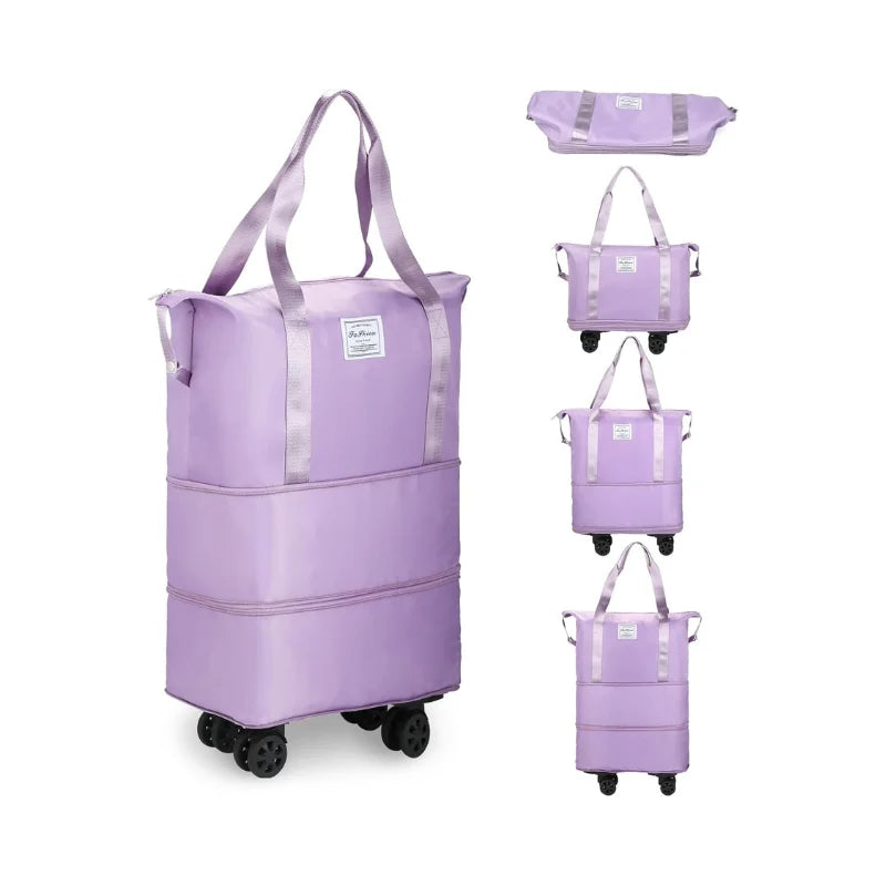 Geantă de Călătorie Extensibilă și Pliabilă cu Roți 360°