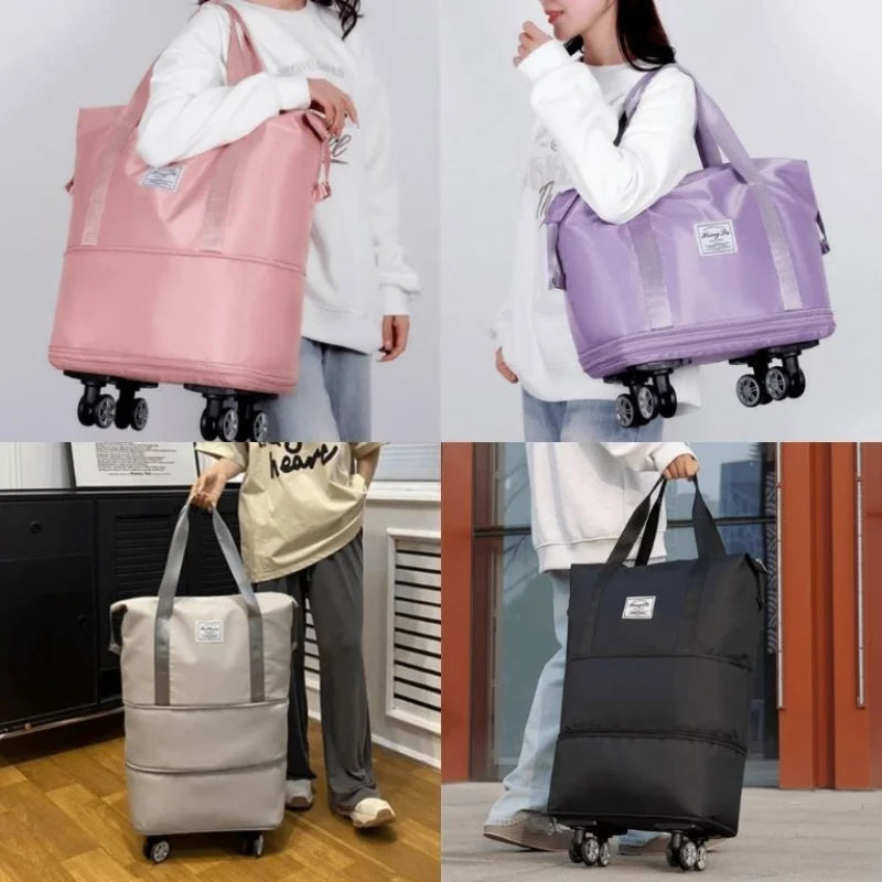 Geantă de Călătorie Extensibilă și Pliabilă cu Roți 360°